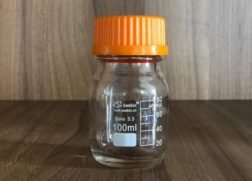 黃蓋試劑瓶，透明，100ml